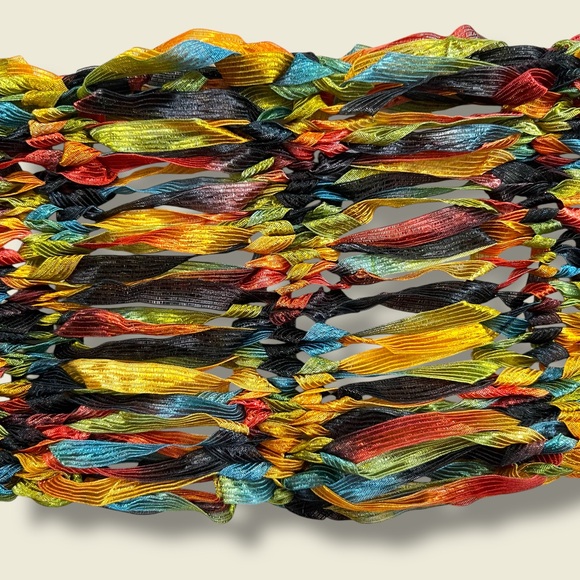 Multicolor Crinkle Ribbon Scarf - Fun! - Picture 5 of 8